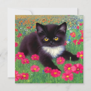 Gustav Klimt Tuxedo Cat Einladung