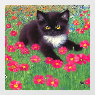 Gustav Klimt Tuxedo Cat Fensteraufkleber