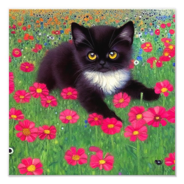 Gustav Klimt Tuxedo Cat Fotodruck (Vorne)