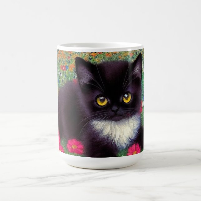 Gustav Klimt Tuxedo Cat Kaffeetasse (Mittel)