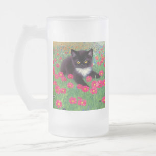 Gustav Klimt Tuxedo Cat Mattglas Bierglas
