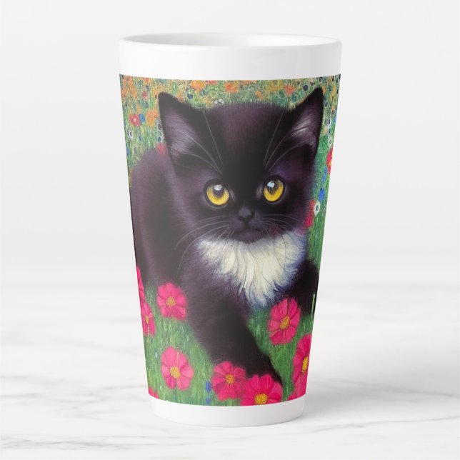 Gustav Klimt Tuxedo Cat Milchtasse (Vorderseite)