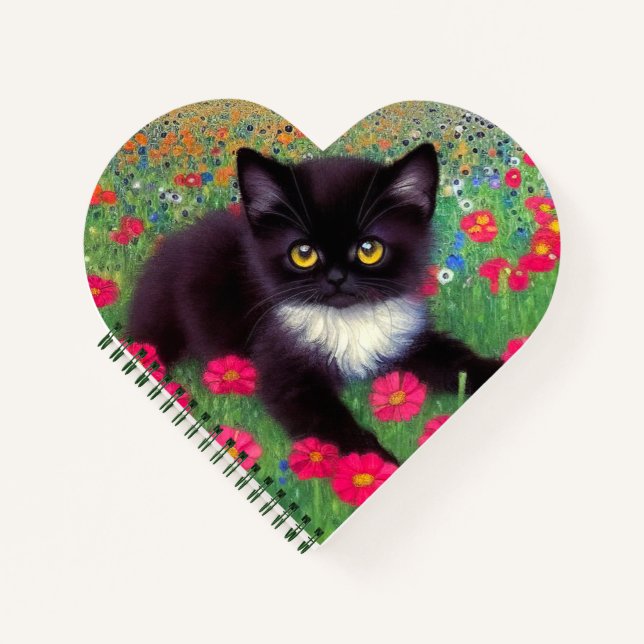 Gustav Klimt Tuxedo Cat Notizbuch (Vorderseite)