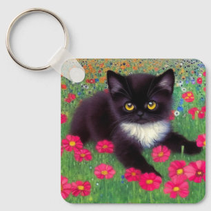 Gustav Klimt Tuxedo Cat Schlüsselanhänger