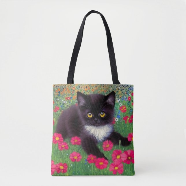 Gustav Klimt Tuxedo Cat Tasche (Vorderseite)