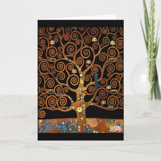 Gustav Klimt unter dem Baum des Lebens Karte (Vorderseite)