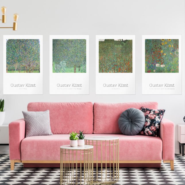 Gustav Klimt Vintage Meisterwerke Bilderwand Sets (Wohnzimmer)
