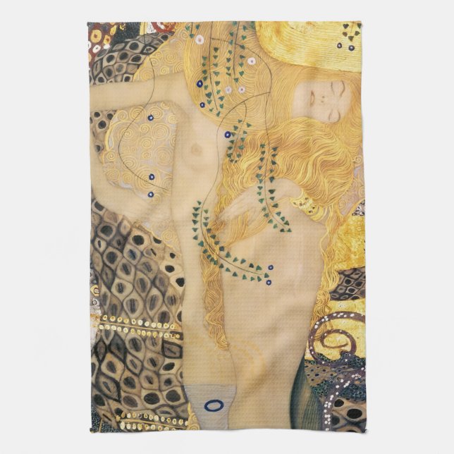 Gustav Klimt - Wasserläufe I Geschirrtuch (Vertikal)