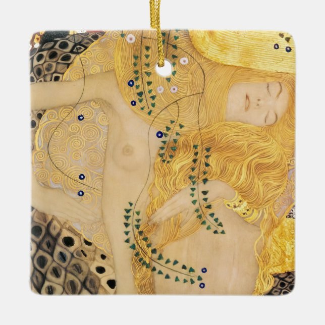 Gustav Klimt - Wasserläufe I Keramikornament (Vorderseite)