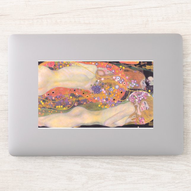 Gustav Klimt - Wasserläufe II Aufkleber (Computer)