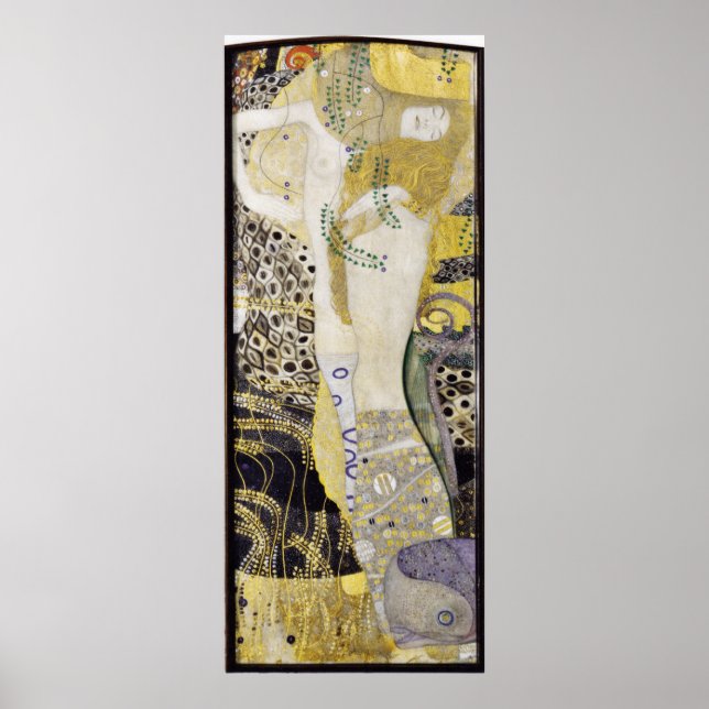Gustav Klimt - Wasserschlangen Freundinnen Poster (Vorne)