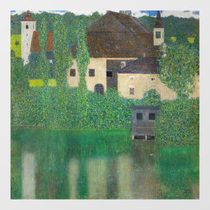 Gustav Klimt - Wasserschloss Fensteraufkleber