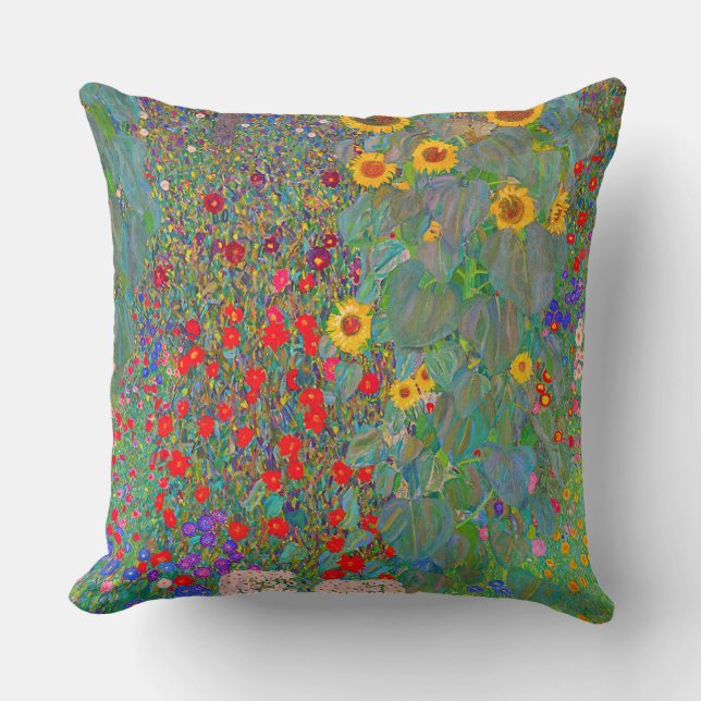 Gustav Klimts Bauerngarten mit Sonnenblumen Kissen (Vorderseite)
