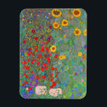 Gustav Klimts Bauerngarten mit Sonnenblumen Magnet<br><div class="desc">Gustav Klimts Bauerngarten mit Sonnenblumen Magnet.</div>