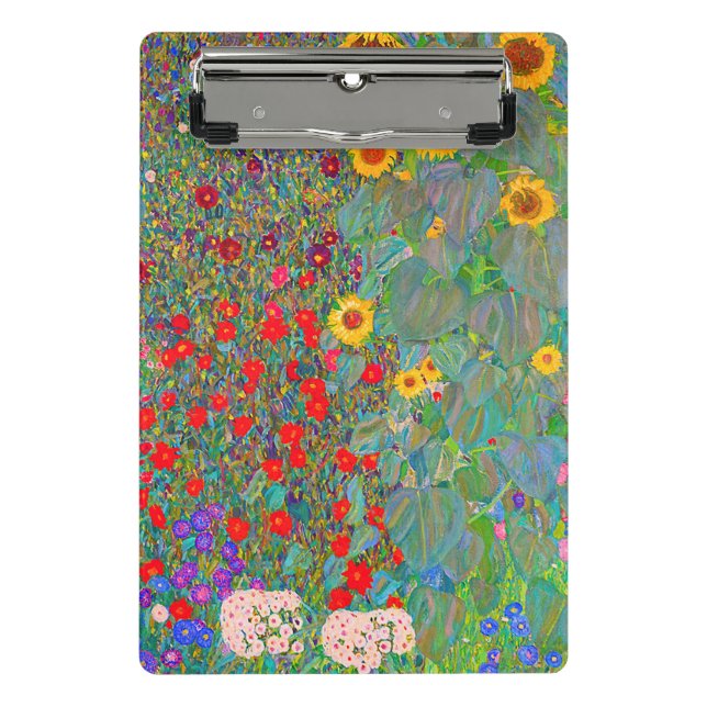 Gustav Klimts Bauerngarten mit Sonnenblumen Mini Klemmbrett (Vorderseite)