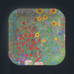 Gustav Klimts Bauerngarten mit Sonnenblumen Pappteller<br><div class="desc">Gustav Klimts Bauerngarten mit Sonnenblumenpapier-Tellern.</div>
