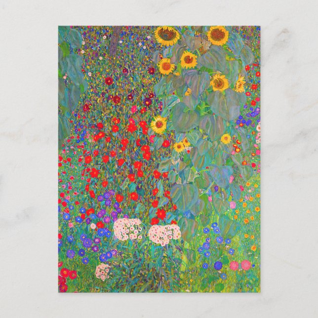 Gustav Klimts Bauerngarten mit Sonnenblumen Postkarte (Vorderseite)