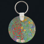 Gustav Klimts Bauerngarten mit Sonnenblumen Schlüsselanhänger<br><div class="desc">Gustav Klimts Bauerngarten mit Sonnenblumen Schlüsselanhänger.</div>