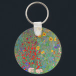 Gustav Klimts Bauerngarten mit Sonnenblumen Schlüsselanhänger<br><div class="desc">Gustav Klimts Bauerngarten mit Sonnenblumen Schlüsselanhänger.</div>
