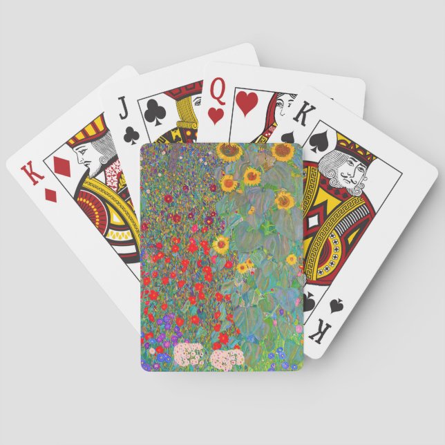 Gustav Klimts Bauerngarten mit Sonnenblumen Spielkarten (Rückseite)