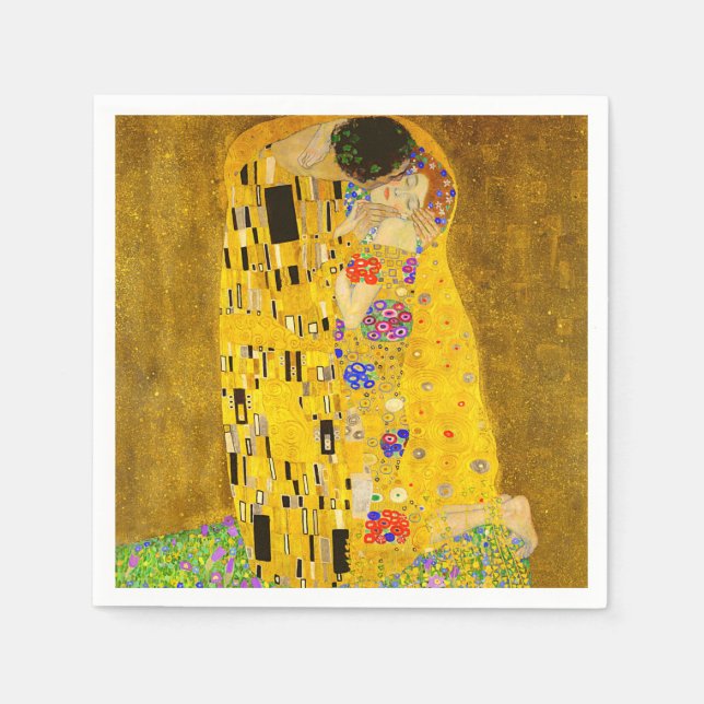 Gustav Klimts berühmtes Bild von Kiss Serviette (Vorderseite)