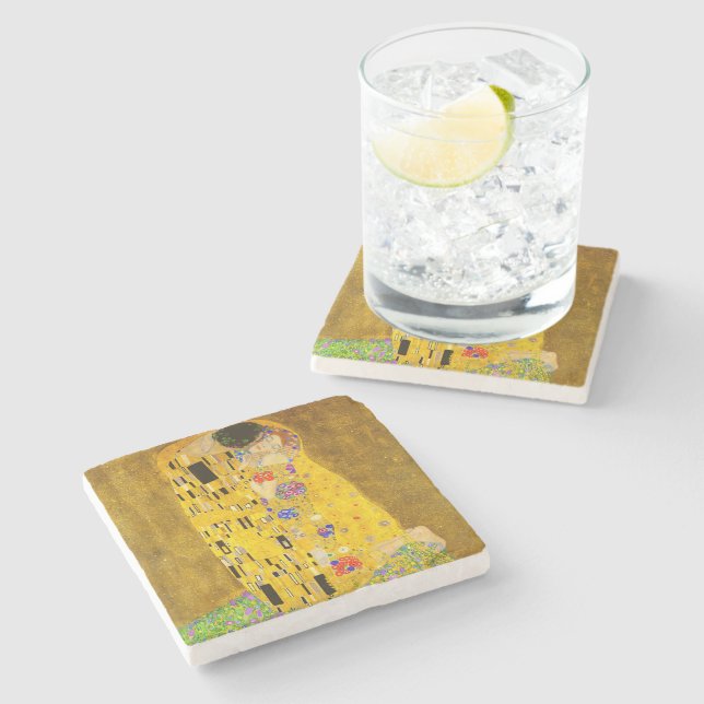 Gustav Klimts berühmtes Bild von Kiss Steinuntersetzer (Seitenansicht)