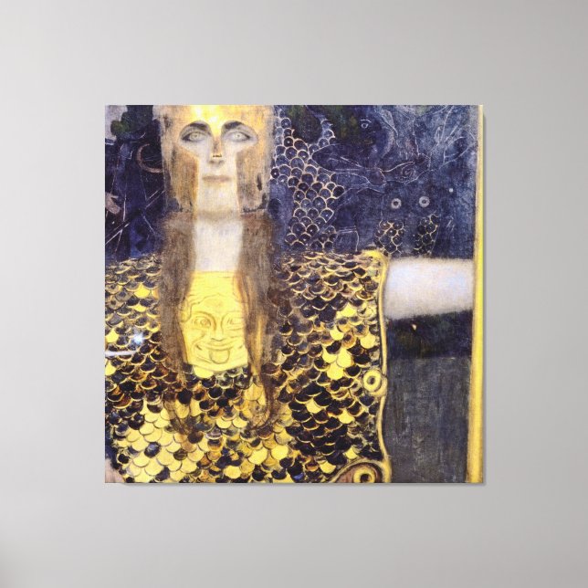 Gustav Klimts berühmtes Bild von Pallas Athena Leinwanddruck (Vorderseite)