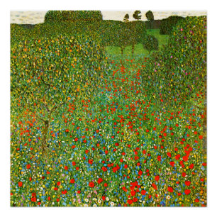 Gustav Klimts berühmtes Gemälde Mohnfeld (1907). Poster