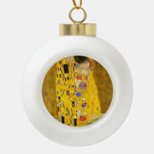 Gustav Klimts berühmtes Kissenbild. Keramik Kugel-Ornament
