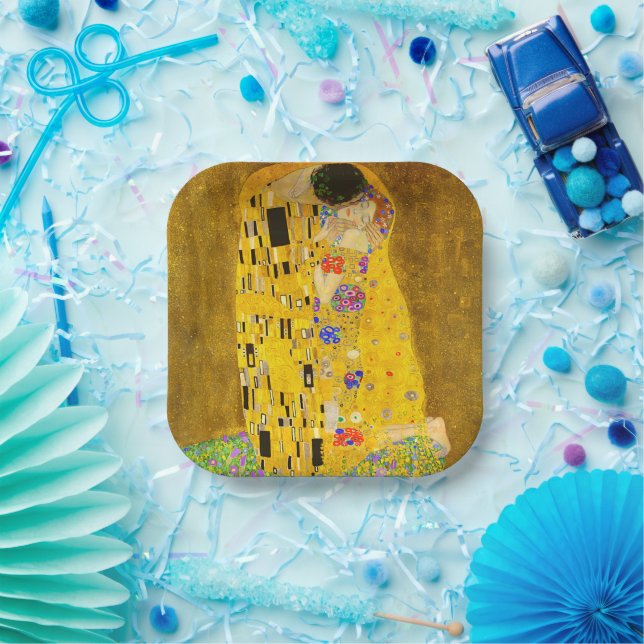 Gustav Klimts berühmtes Kissenbild. Pappteller (Party)