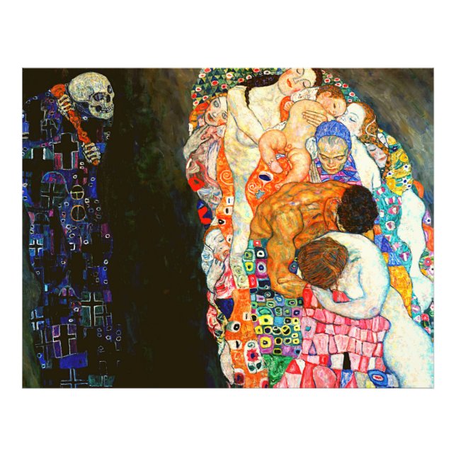 Gustav Klimts Bild von Tod und Leben. Fotodruck (Vorne)