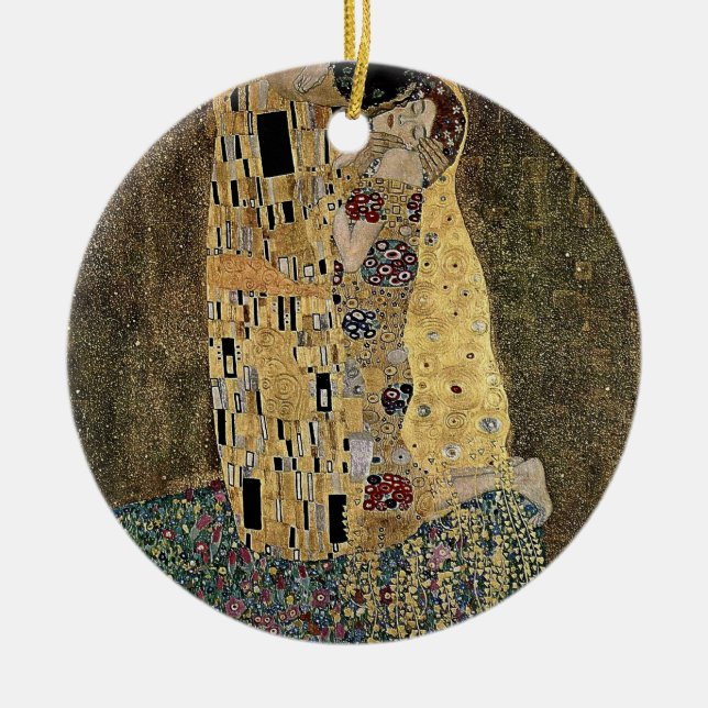 Gustav Klimts Der Kuss (ca. 1908) Keramikornament (Vorne)