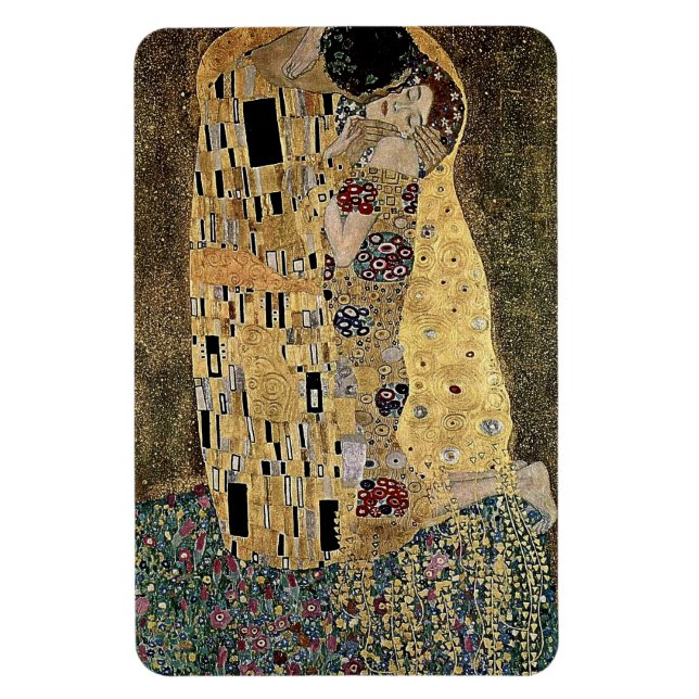 Gustav Klimts Der Kuss (ca. 1908) Magnet (Vertikal)