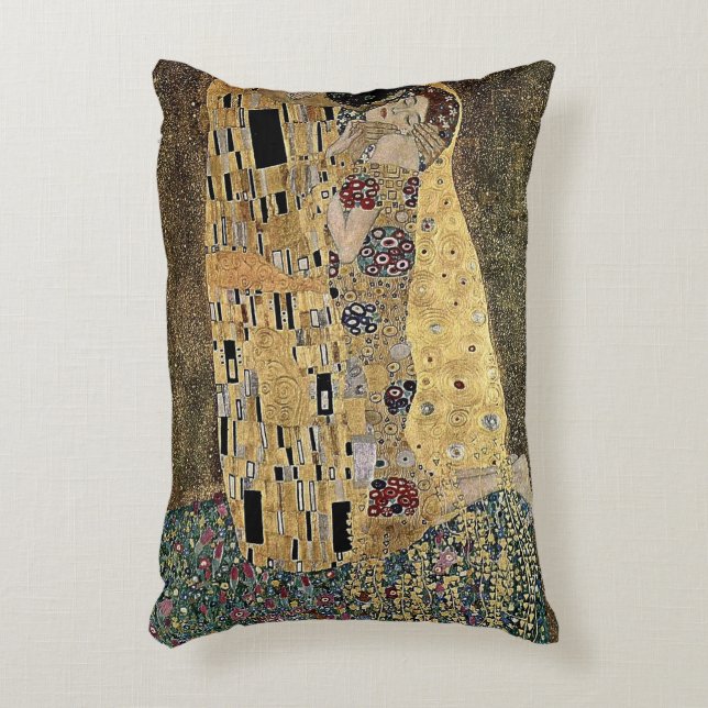 Gustav Klimts Der Kuss (ca. 1908) wirbelkissen Dekokissen (Vorderseite(Vertikal))