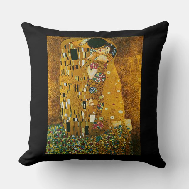 Gustav Klimts "Der Kuss" Kunstkissen Kissen (Vorderseite)