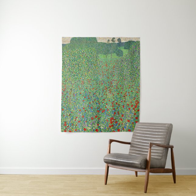 Gustav Klimts Gemälde, Mohnfeld Wandteppich (Beispiel)