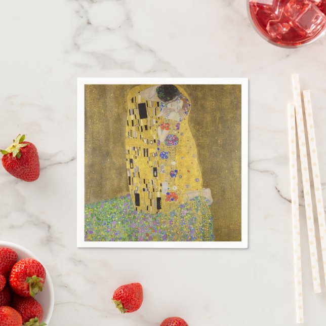 Gustav Klimts Kunst des Kissenmalens Serviette (Beispiel)