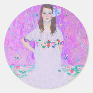 Gustav Klimts Mäda Primavesi-Gemälde Runder Aufkleber