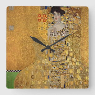 Gustav Klimts Portrait von Adele Bloch-Bauer Quadratische Wanduhr