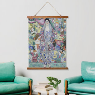 Gustav Klimts Portrait von Friederike Maria Wandteppich Mit Holzrahmen
