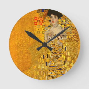 Gustav Klimts Porträt von Adele Bloch-Bauer I Runde Wanduhr