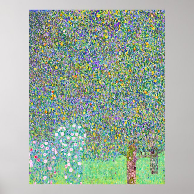 Gustav Klimts Rosenbüsche unter dem Baumbild Poster (Vorne)