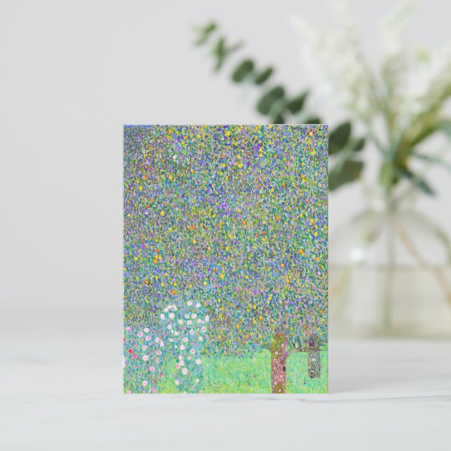 Gustav Klimts Rosenbüsche unter dem Baumbild Postkarte (Stehend Vorderseite)