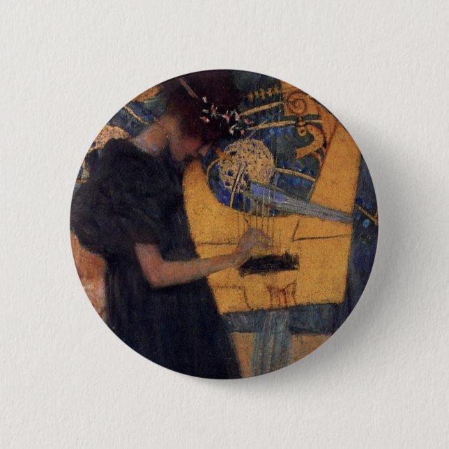 Gustav Kllimt Harp Music Button (Vorderseite)
