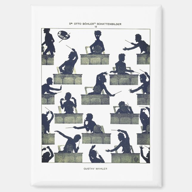 Gustav Mahler Silhouette by Otto Böhler Magnet (Vorderseite)