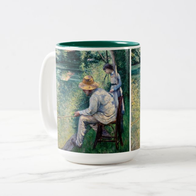 Gustave Caillebotte - Angling Zweifarbige Tasse (Vorderseite Links)