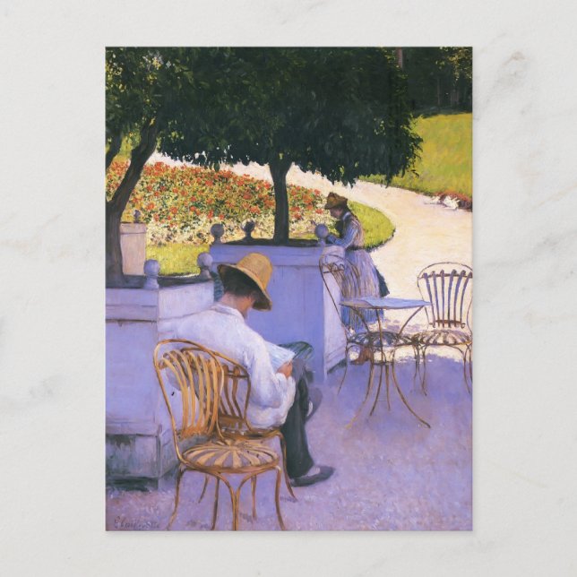 Gustave Caillebotte-Artist Bruder in Seinem Garten Postkarte (Vorderseite)