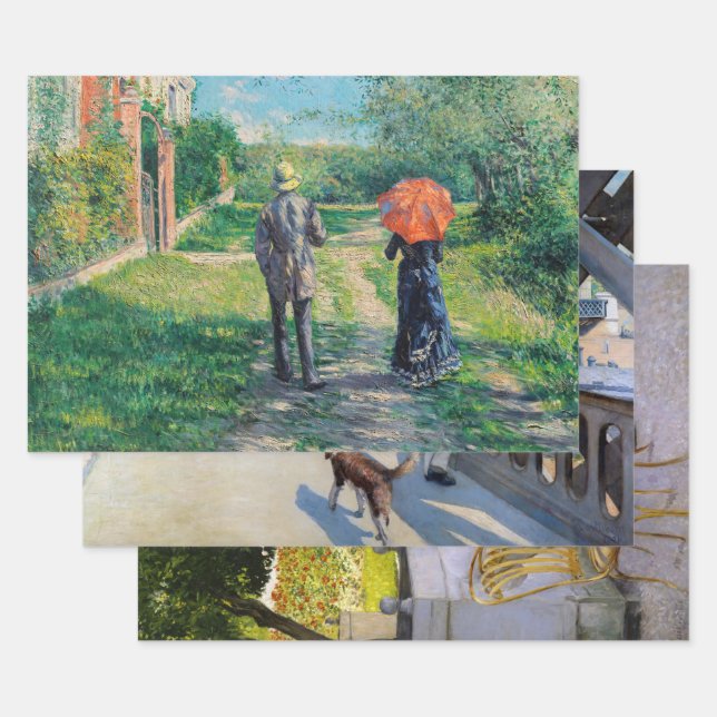 Gustave Caillebotte - Auswahl der Meisterwerke Geschenkpapier Set (Set)