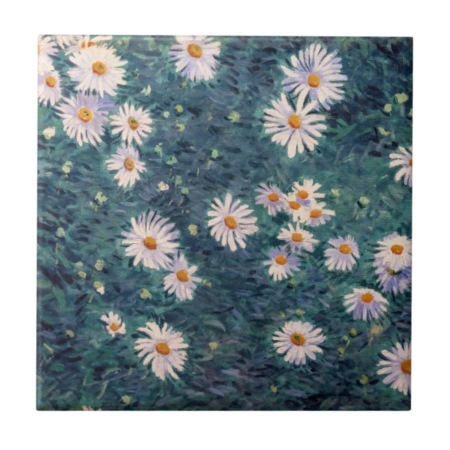Gustave Caillebotte - Bed of Daisies, Detail Fliese (Vorderseite)