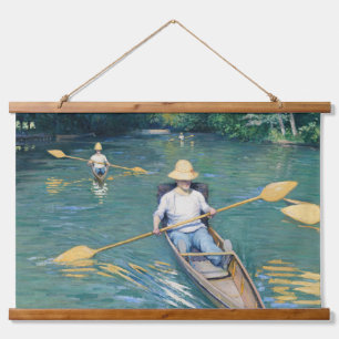 Gustave Caillebotte - Boote auf der Yerres Wandteppich Mit Holzrahmen